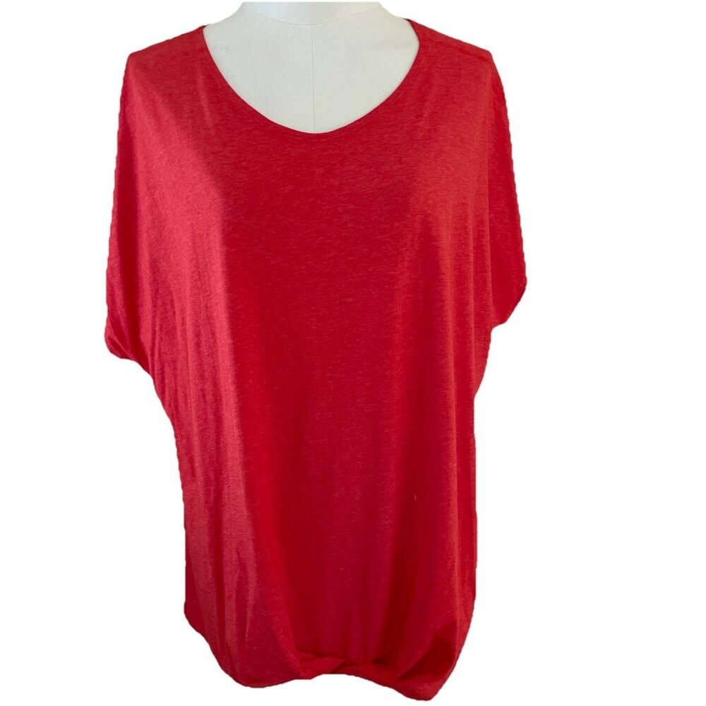 Danica Patrick Warrior Doman Sleeve Top Size 2X Salmon Pleated Waist Drapey